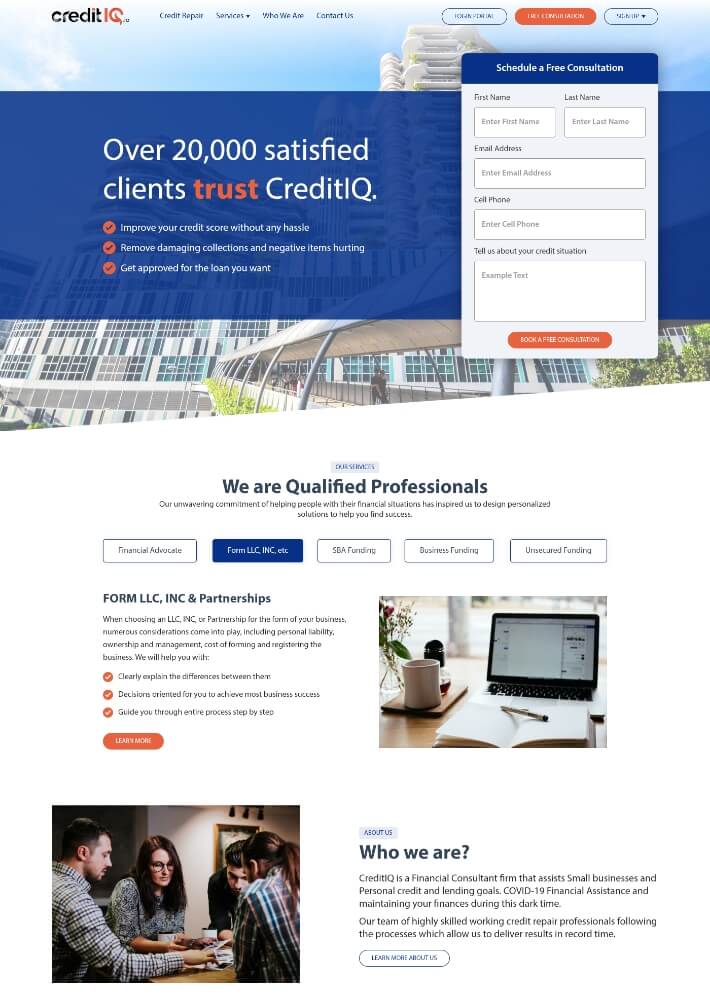 credit repair web design